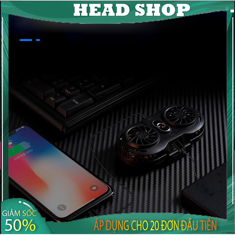 Quạt tản nhiệt điện thoại 2 quạt sò nóng lạnh memo AH102 Gaming giá rẻ HEADSHOP