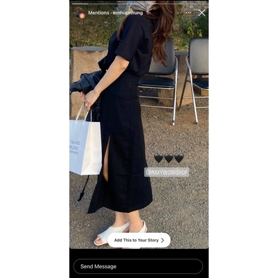 Sét Áo Thun Váy Sẻ Đùi Bigsize 55kg Đến 100kg (L/XL/XXL)