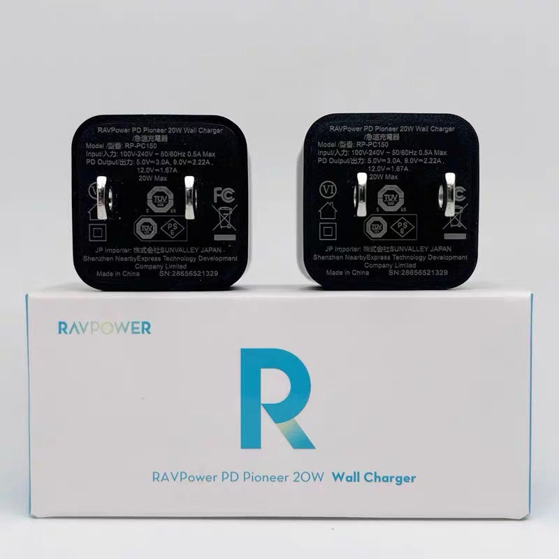 Củ Sạc RAVPower 20W 1 Cổng Type C Super Nano PD/PPS/QC  Mã RP- PC150 Siêu nhỏ gọn Sạc nhanh IP 11 12 13 Pro Max