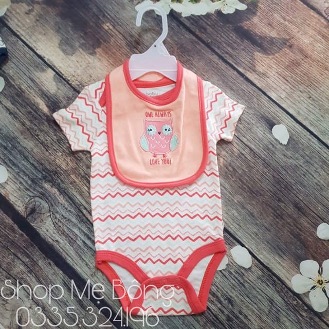 [ẢNH THẬT TRẢI SÀN] Set body kèm yếm BabyGear cho bé trai/bé gái (giao màu ngẫu nhiên)