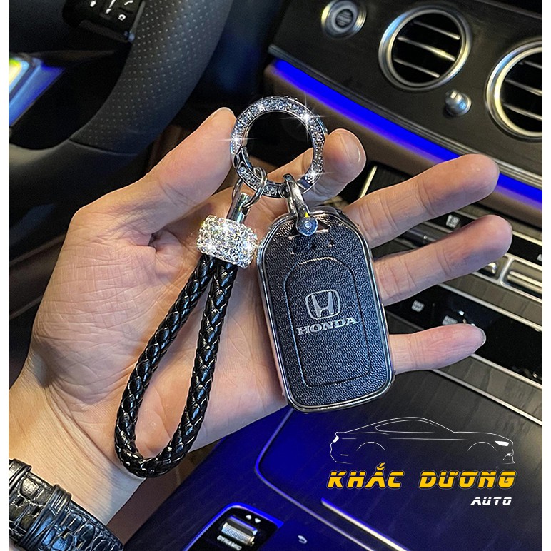 [Tặng thẻ số điện thoại] Ốp chìa khoá ô tô Honda City Civic CRV Brio Jazz HRV nhựa TPU đính đá nhân tạo sang trọng