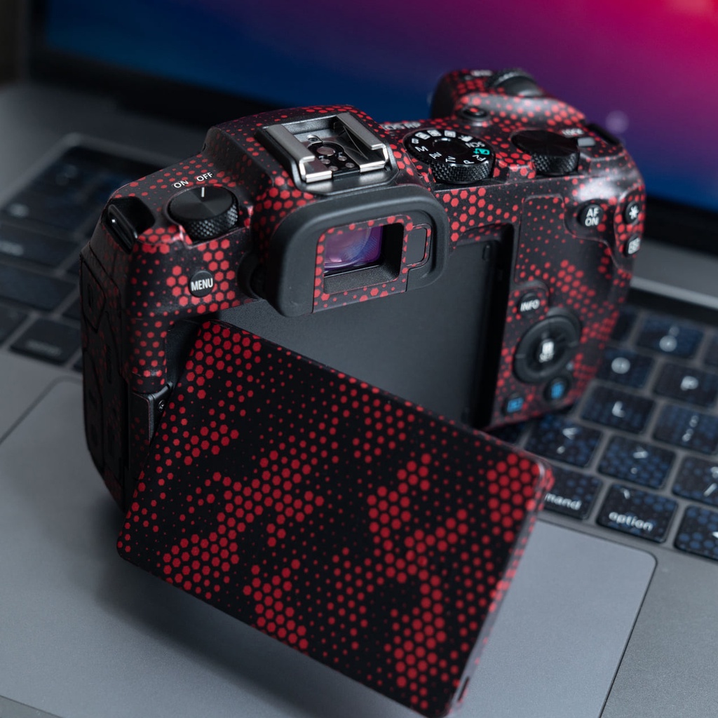 Miếng Dán Skin Máy Ảnh 3M - Mẫu Mamba Red - Có Mẫu Skin Cho body và len Sony, Canon, Nikon, Fuji