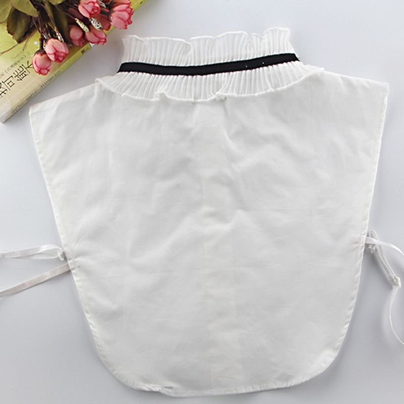 Áo Thun Cotton Cổ Đứng Xếp Ly Cột Dây Ruy Băng Thắt Nơ Có Thể Tháo Rời Phong Cách Hàn Quốc Thanh Lịch Cho Nữ