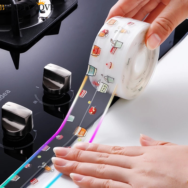 Cuộn Băng Keo PVC Dán Viền Bồn Rửa Chén / Nhà Bếp / Phòng Khách Chống Ẩm Không Thấm Nước
