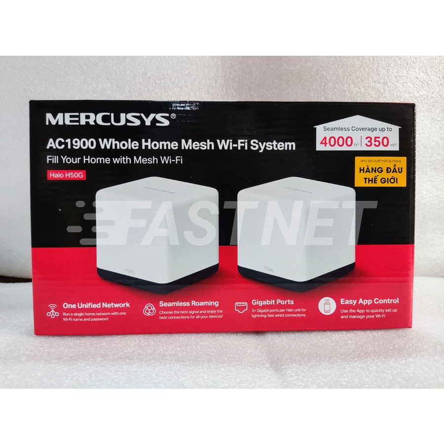 [Hỏa tốc] Hệ Thống Wi-Fi Mesh Cho Gia Đình Mercusys Halo H50G Chuẩn AC1900