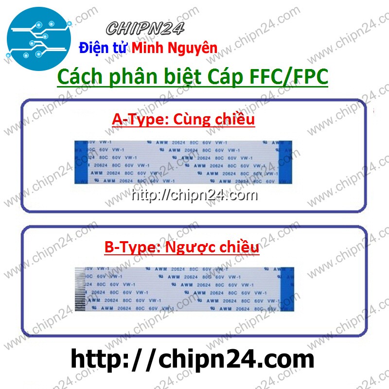 Cáp FPC/FFC 12P 0.5MM 10CM cùng chiều