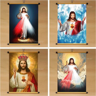 [NHIỀU MẪU] Tranh (Công Giáo) Chúa Jesu 40x55cm bằng vải phủ bóng cao cấp dày dặn