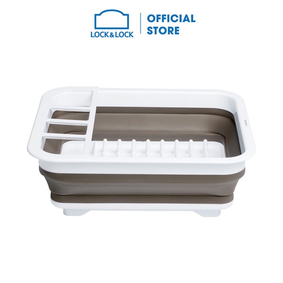 [HÀNG CHÍNH HÃNG] Kệ chén dĩa gấp gọn Lock&Lock, 363x309x57MM - màu trắng - LDR130WHT