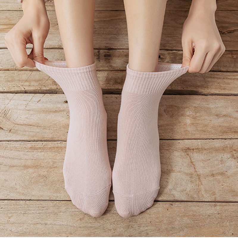 Vớ Cotton Màu Trơn Thoáng Khí Thời Trang Cho Nữ HSU