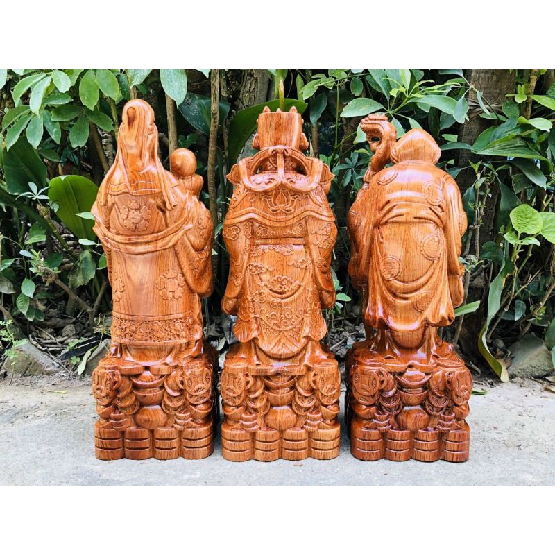 bộ tượng tam đa phúc lộc thọ gỗ hương cao 30cm