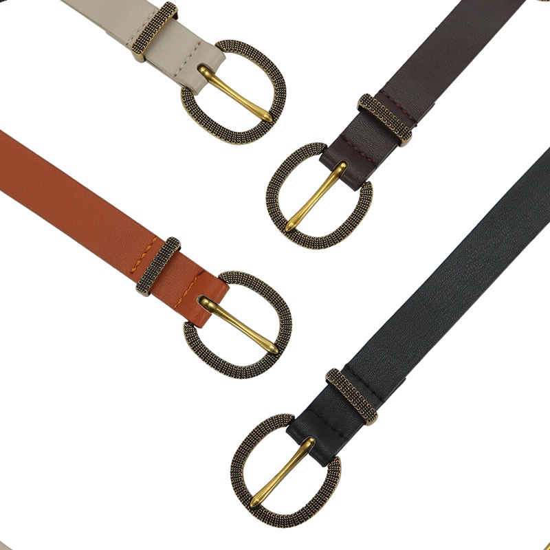 Thắt Lưng Da PU Khóa Cài Vàng Thời Trang Cho Nữ