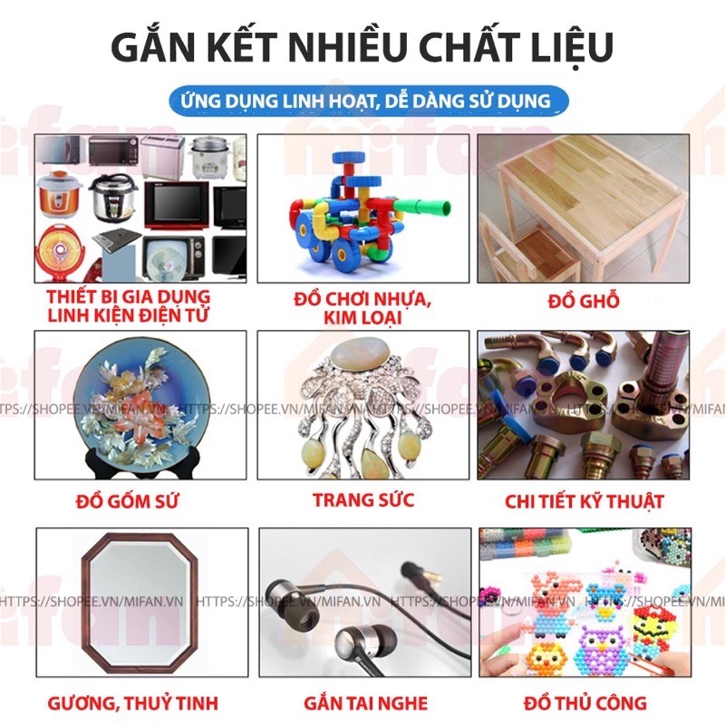 Keo Dán Siêu Dính Đa Năng Mọi Chất Liệu Cực Mạnh - Dán Gỗ Thuỷ Tinh Kim Loại Sắt Gốm Sứ Nhựa Vải - HÀNG LOẠI 1