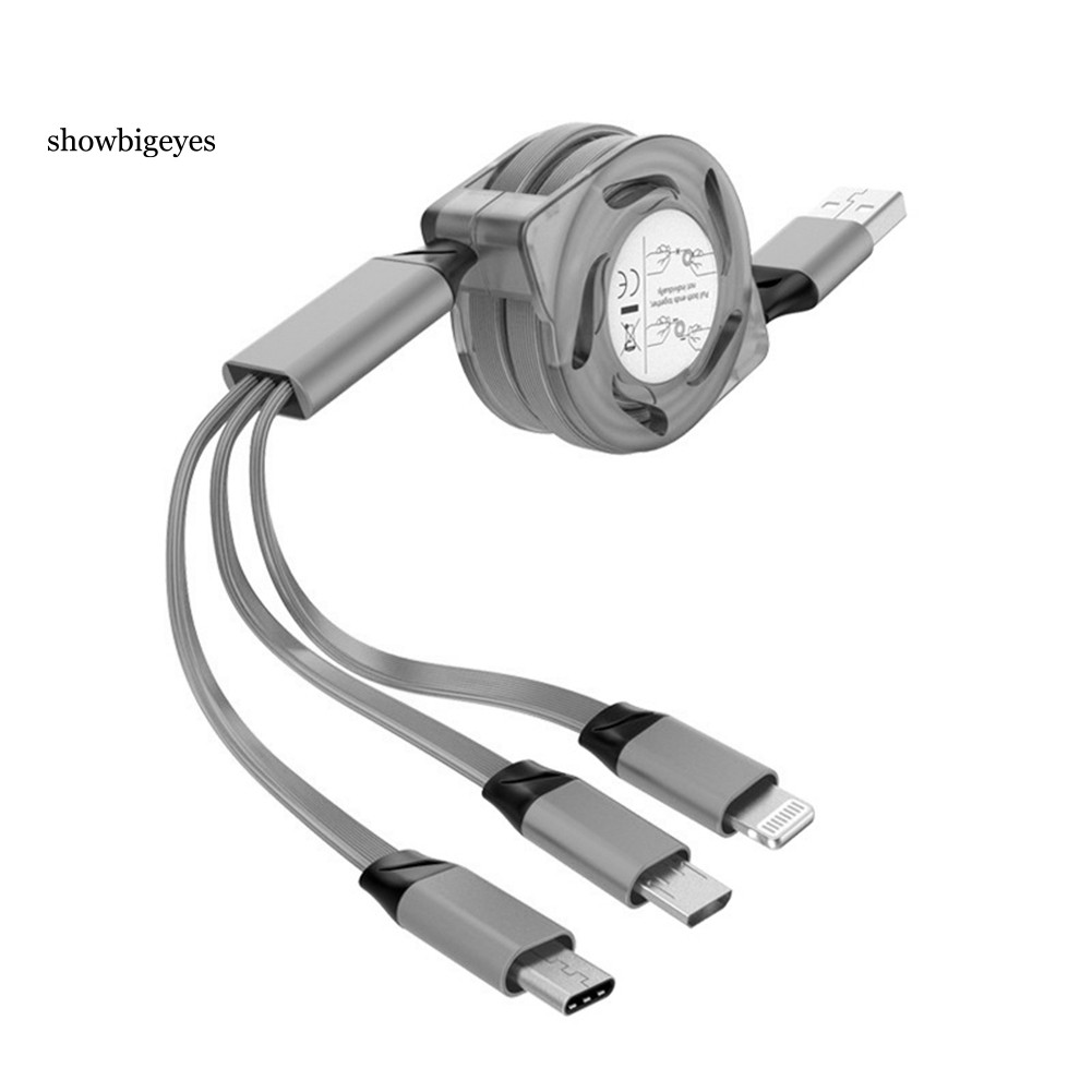 Cáp sạc bện dây 3 trong 1 cho iPhone Type-C Android Micro USB