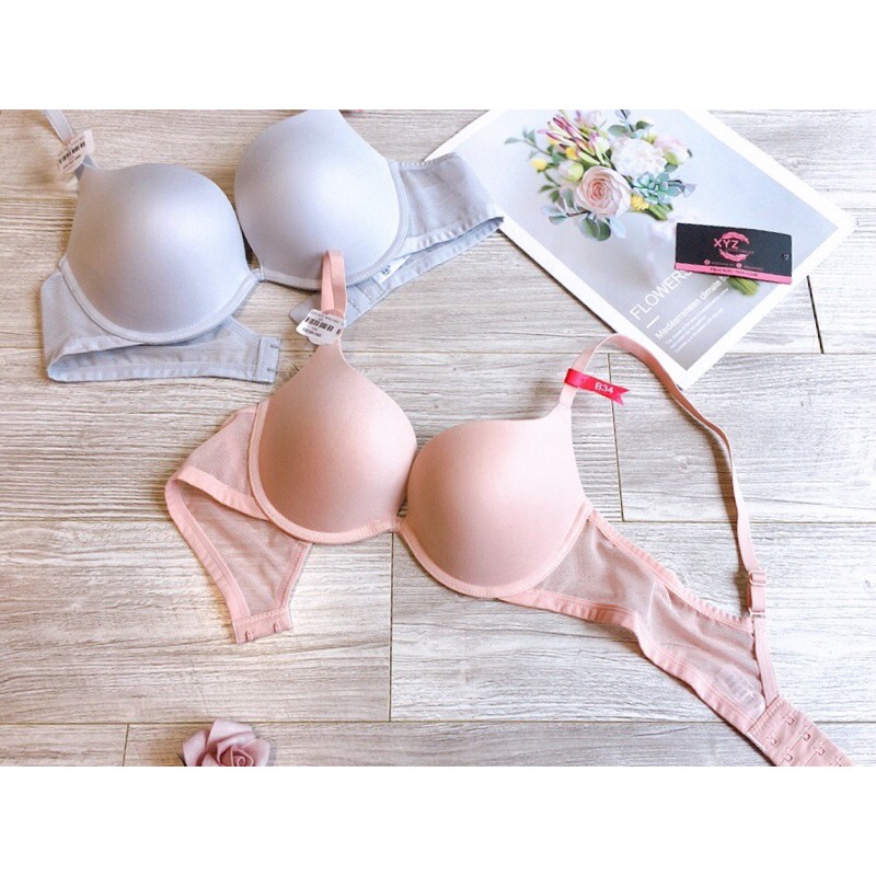 Áo lót xuất nhật cao cấp Xyz1654- trơn mút mỏng có gọng nâng ngực tròn đầy.