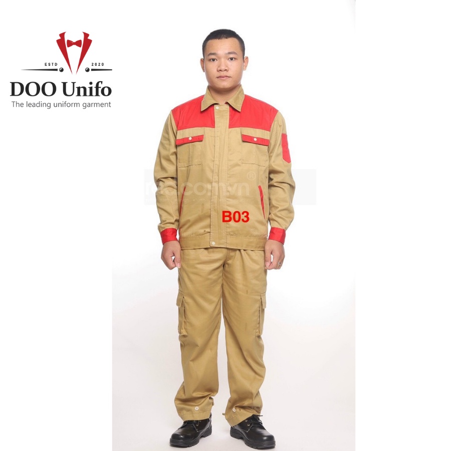 [DOO SAFETY] Bộ đồ bảo hộ full áo quần, vải kaki dày dặn