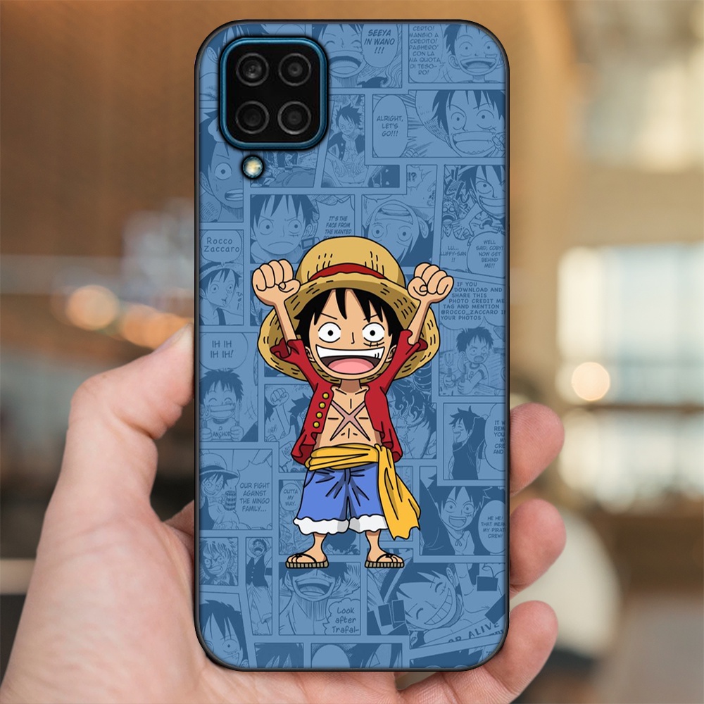 Ốp lưng Samsung M32, M33, M53, M62 viền đen in hình Luffy One Piece
