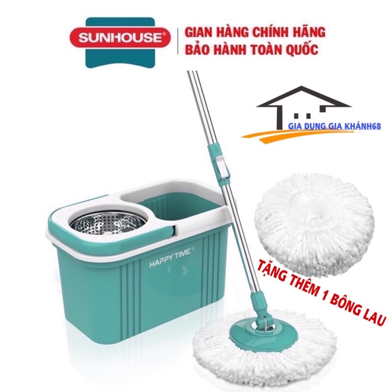 Bộ lau nhà xoay 360 độ Happy Time KH-CL330S [tặng thêm 1 bông lau][Sunhouse]