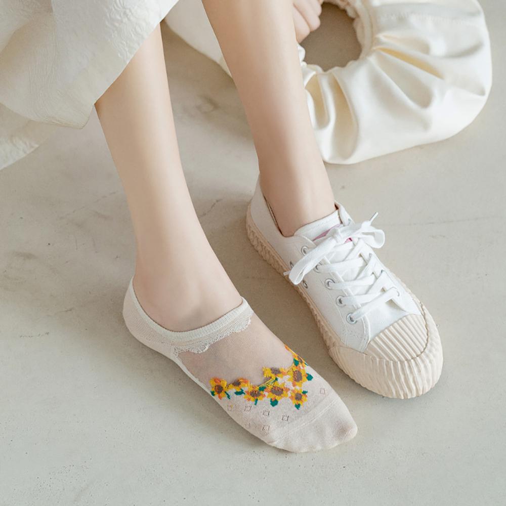 IVORY Đôi Vớ Trong SuốT HọA TiếT Hoa ThờI Trang Cho Nữ