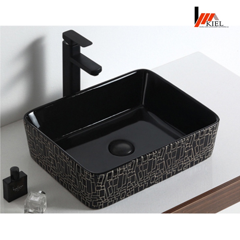 Chậu rửa lavabo in họa tiết tiết hoa văn da báo độc đáo hàng chính hãng bảo hành 10 năm .