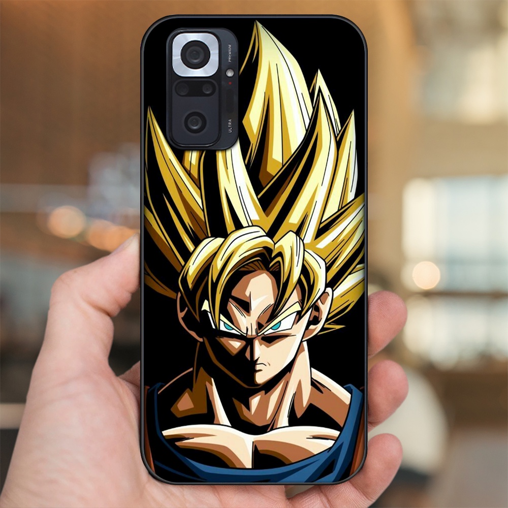 Ốp lưng Xiaomi Redmi Note 10 Pro viền đen in hình Goku Dragon Ball