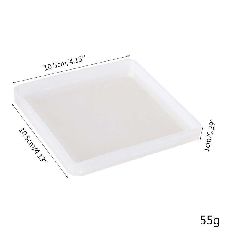 Khuôn Silicone 4 Inch Làm Đế Lót Ly Bằng Nhựa Resin Hình Vuông DIY