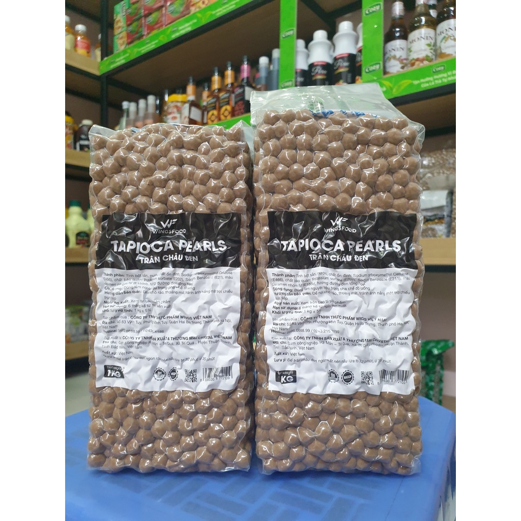 Trân châu đen Wings loại gói 1kg - Thơm ngon