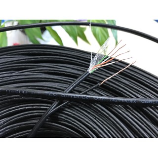 Dây cáp mạng 4 lõi + dây cường lực Nasun dây cứng chống chuột (bán lẻ theo mét) 10m tặng 1 dây thít nhựa