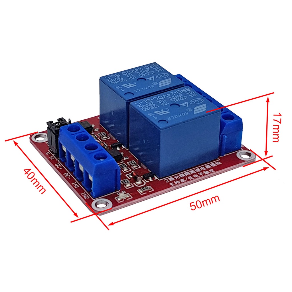 Module relay với opto cách ly kích H/L 24VDC 10A 2 Relay / 8 Relay