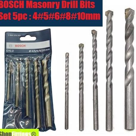 Bộ 3 Mũi Khoan Tường Bê Tông Bosch (6 8 10) Hoặc 5 Cái (4 5 6 8 10Mm)