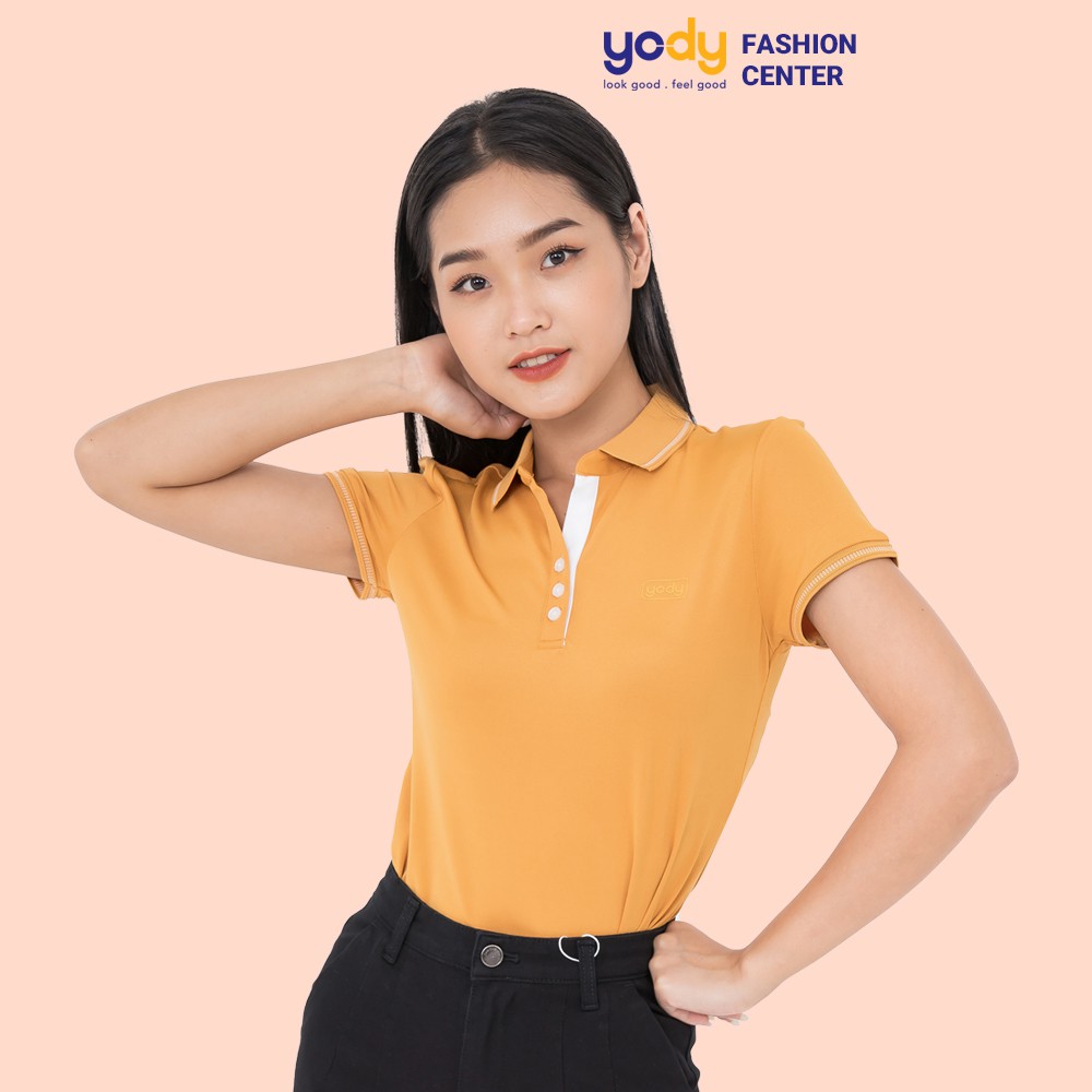 Áo thun nữ YODY áo phông polo cao cấp chất thun mềm kháng khuẩn yody fashion APN3516