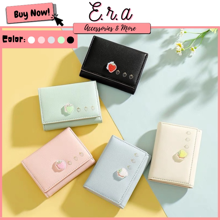 Ví/ Bóp Ngắn Quả Dâu Tây Nổi Cầm Tay Cho Nữ ERASHOP 080064 - Xinh Xắn, Nhiều Ngăn, Rẻ Đẹp