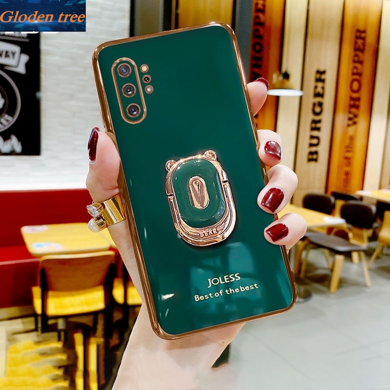 Ốp điện thoại màu kẹo ngọt có giá đỡ hình cô gái cho SAMSUNG GALAXY NOTE 8 9 10 PRO 20 ULTRA