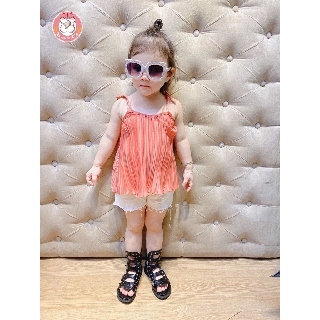 Áo 2 dây xếp ly cho bé gái