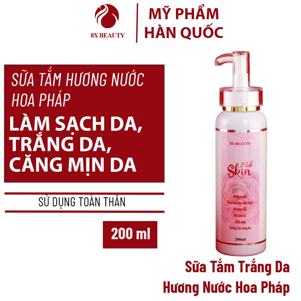 ❤️ Chính Hãng ❤️SỮA TẮM HÀN QUỐC – HƯƠNG NƯỚC HOA PHÁP 24h Detox Skin 8x Beauty - Dưỡng Trắng Mịn Màng