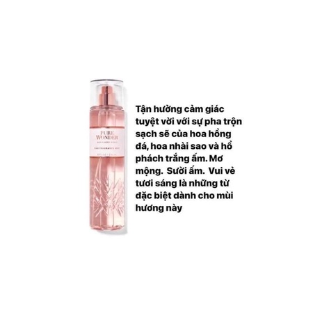 ✨🌸 Xịt thơm toàn thân Pure Wonder Bath & Body Works -236ml