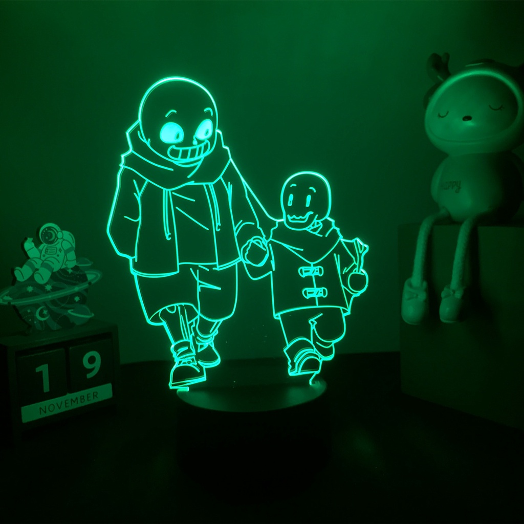 Đèn LED 3D hình nhân vật trong game Undertale Sans độc đáo trang trí phòng ngủ cho bé