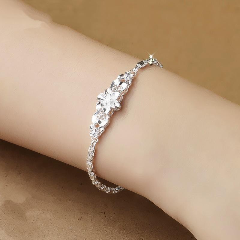 Love Of Butterfly 9999 Sterling Silver Bracelet Female Fashion Japan And South Korea Pure Silver Bracelet Bauhinia Brace