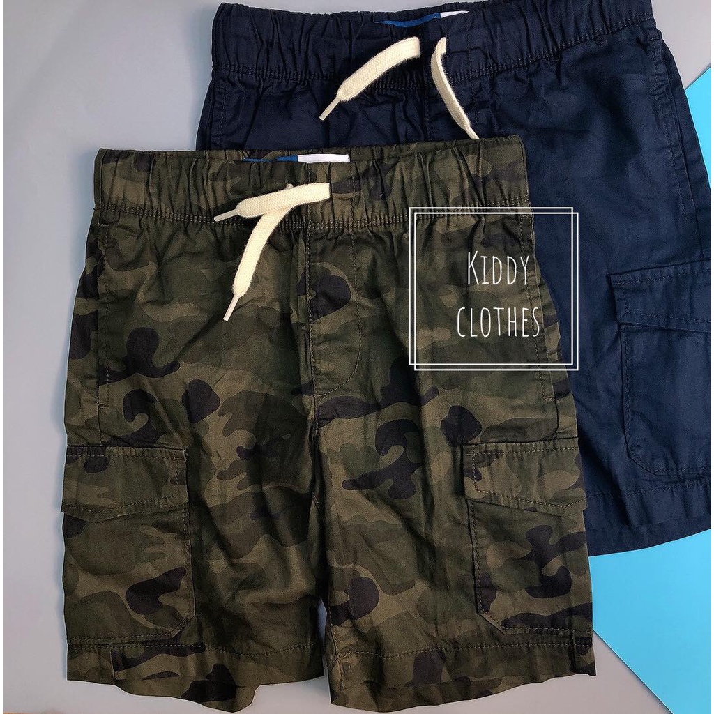 Quần short kaki lưng thun bé trai dây rút được hàng xuất dư xịn/Quần kaki túi hộp bé trai