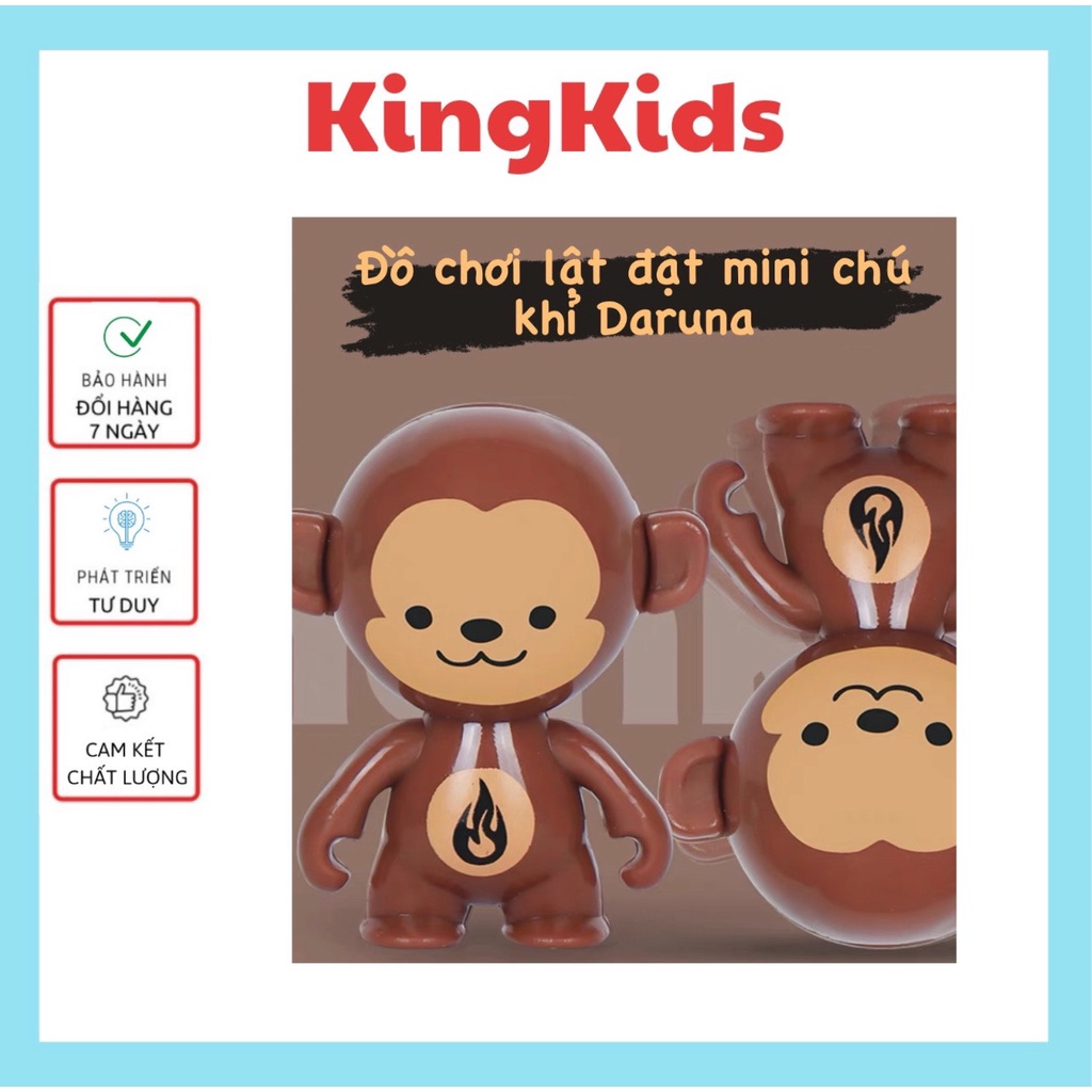 Đồ chơi trẻ em hình con khỉ Daruna dễ thương, đồ chơi lật đật hình khỉ đáng yêu KingKids