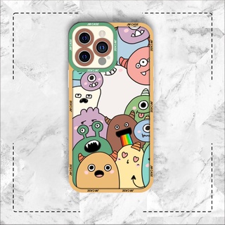 Ốp lưng iphone samsung xiaomi oppo cạnh vuông JM Case Monster Cute Cartoon