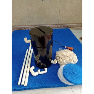 Lọc tách phân bể cá lọc thùng PVC ỐNG 160 full vật liệu lọc cao 30cm
