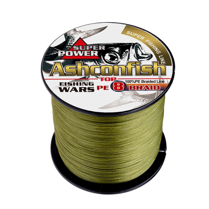 Ashconfish 8 Sợi 300M Cuộn Dây Câu Bện Cá Bằng X8 PE Siêu Bền Siêu Chắc ĐỦ SIZE Màu Xanh Lá