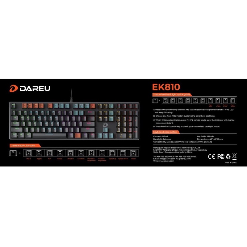 Bàn Phím cơ Dareu EK810 Multi-Led Black