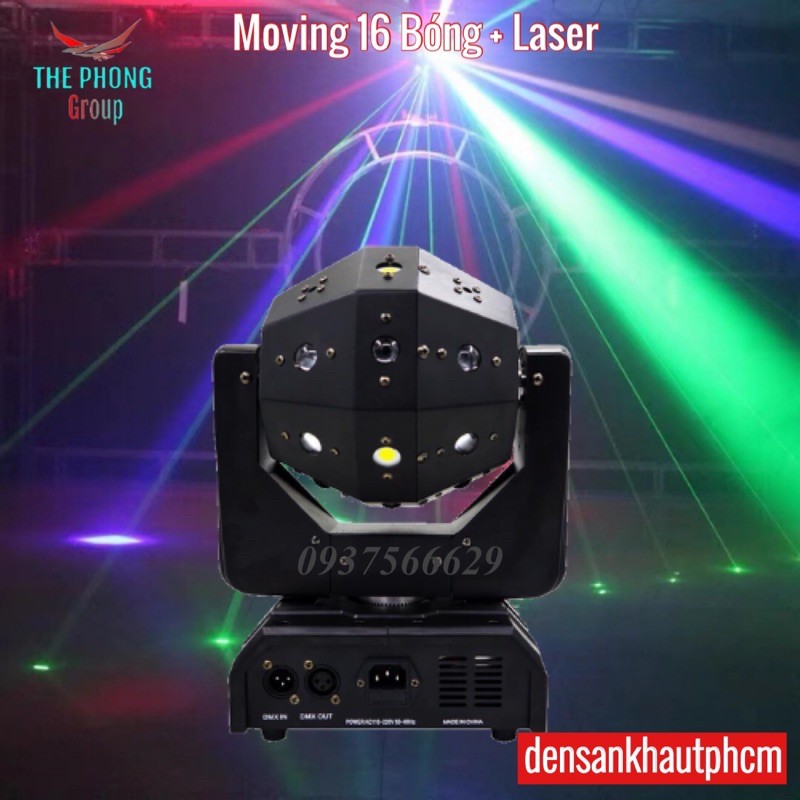 Đèn Moving 16 Mắt 3in1, Moving 16 Mắt Led  Có Laser  - Đèn sân khấu tphcm