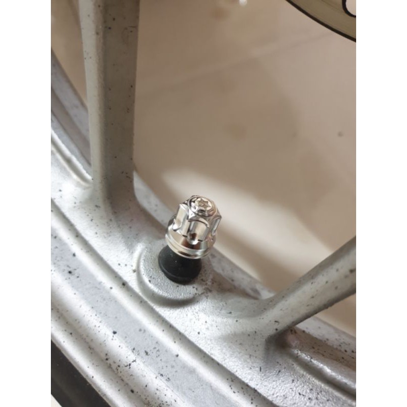 Nắp van bánh xe inox 304 không gỉ gắn nhiều loại xe . sss/ cái