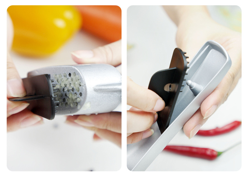 Máy ép, thái, đập tỏi 2 trong 1 inox, tay cầm mềm không làm đau tay, dễ dàng vệ sinh | BigBuy360 - bigbuy360.vn