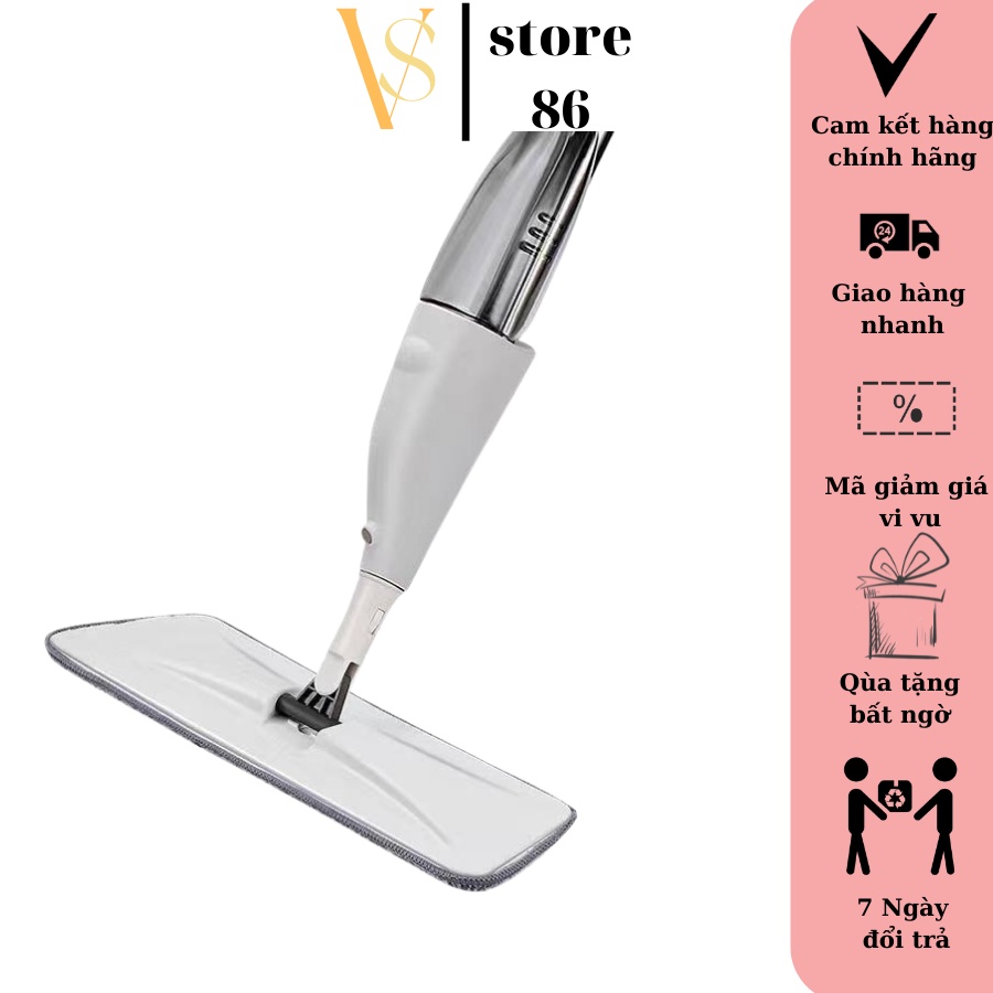 Chổi lau nhà phun sương xoay 360 độ - Cây lau nhà tự vắt thông minh phun sương tiện ích cho mọi nhà VS STORE