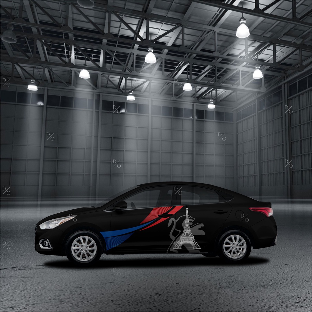 Tem sườn dán xe Hyundai Accent HA-017 - Thiết kế tem theo yêu cầu