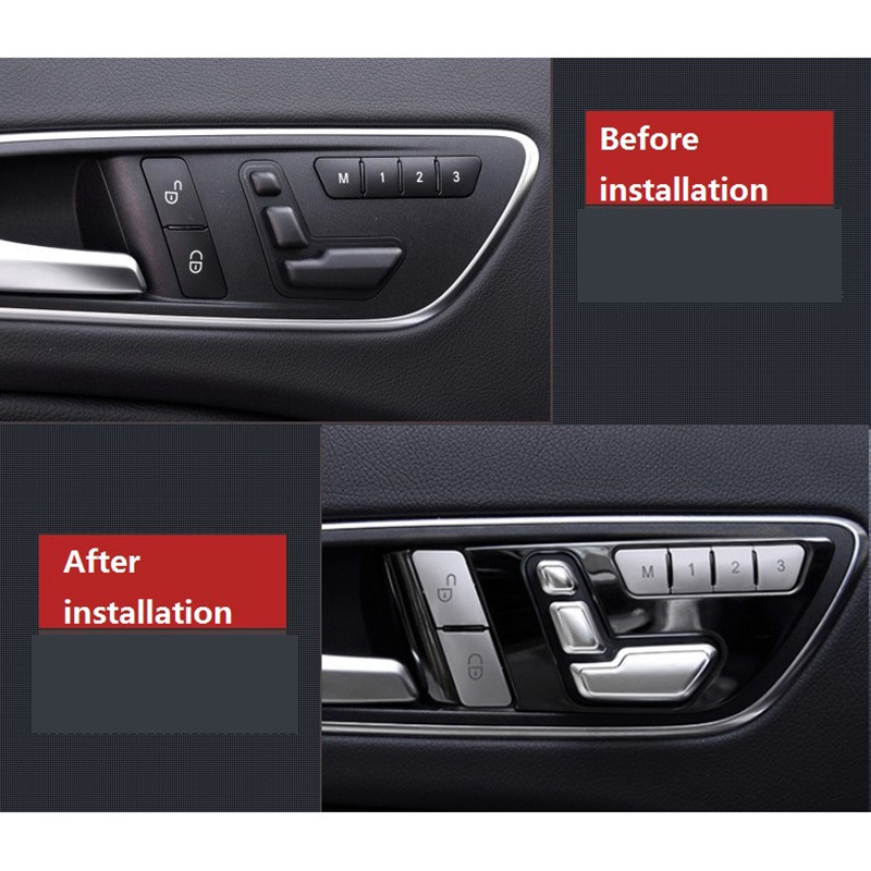 Ô tô hợp kim kẽm cửa ghế điều chỉnh nút chuyển đổi nắp dán trang trí cho phụ kiện Benz C E GLK GL ML Class W204 W212 W218