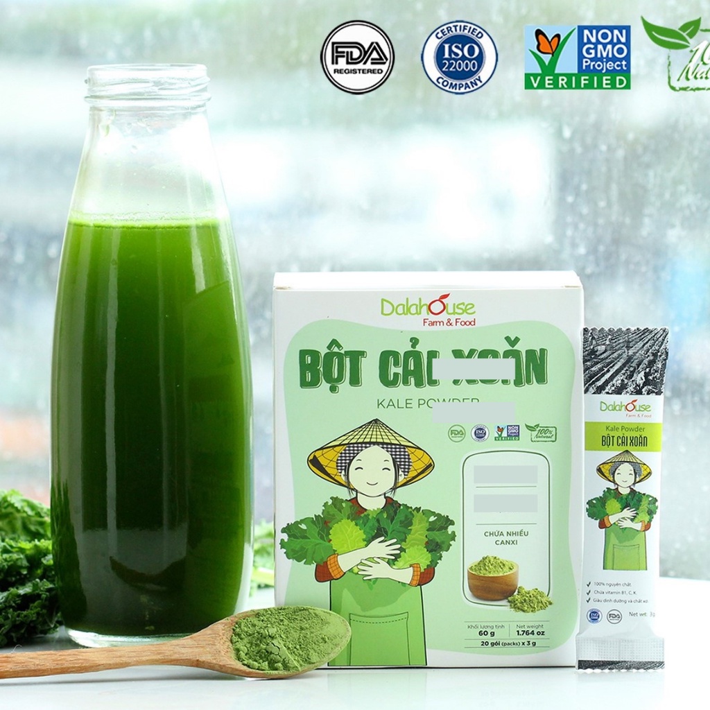 Bột Cải Xoăn Kale Hữu Cơ Dalahouse 3g - Bột Cải Xoăn Cho Bé Ăn Dặm